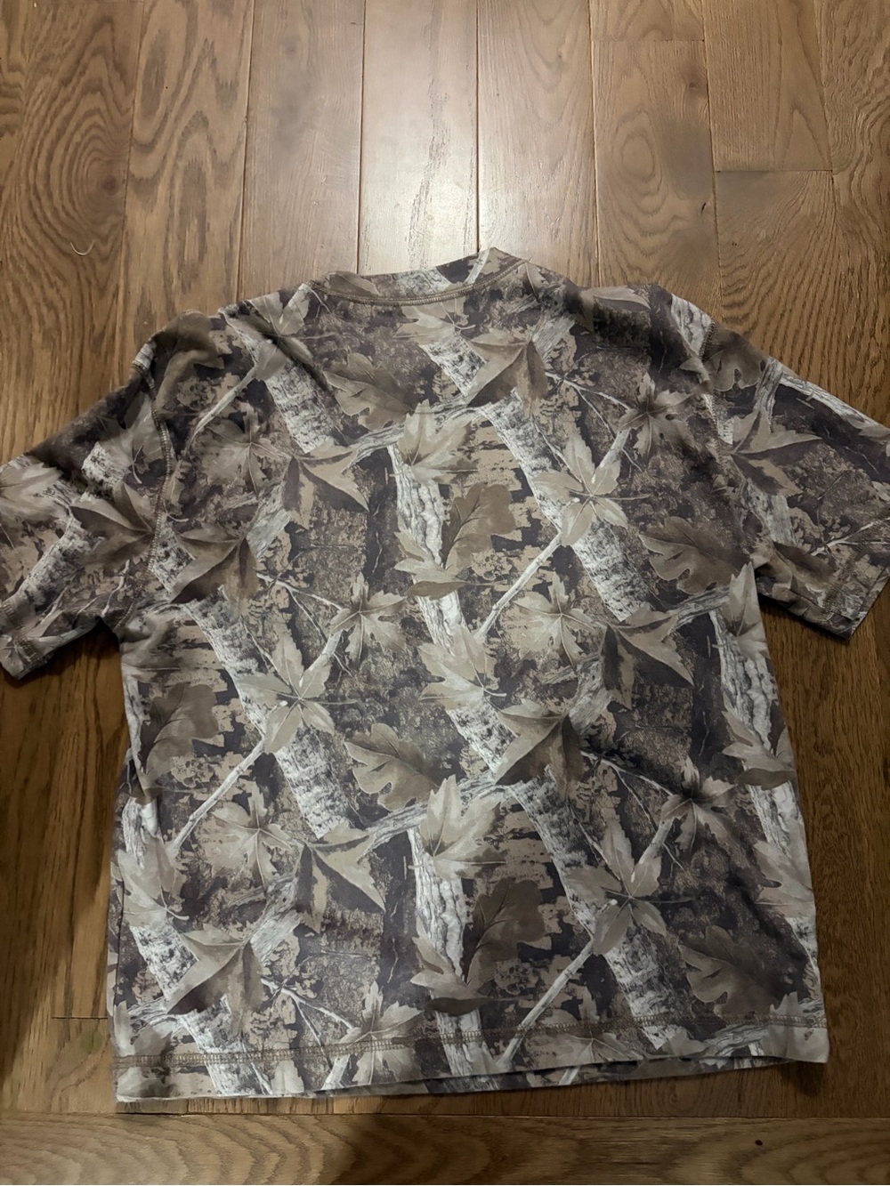 Hollister Men's Short-Sleeve Camo Leaf Print Shirt - Brown & Gray - Picture 2 of 4